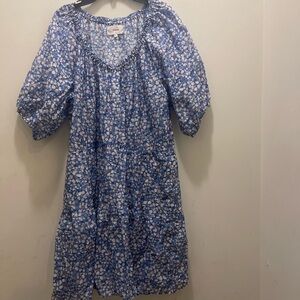 Xirena Smock Floral Silk Blend Dress